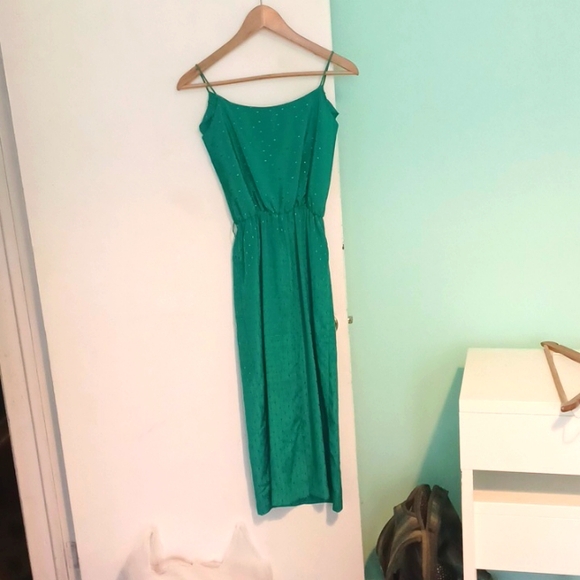 Emerald diamond vintage cowlneck midi dress size 3 made in Italy - Picture 3 of 6
